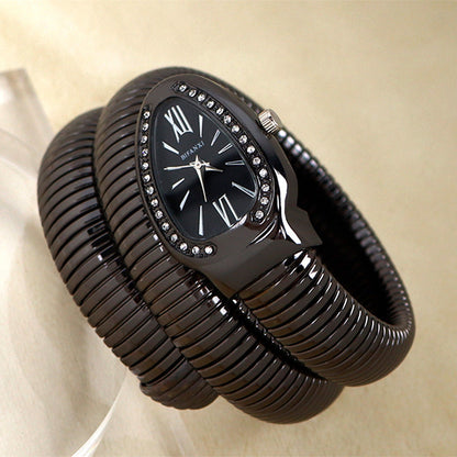 Snake Watch | Women's Quartz Watch | Bracelet Watch | Elegant Fashion Timepiece | Stainless Steel Design | Steven & Levon