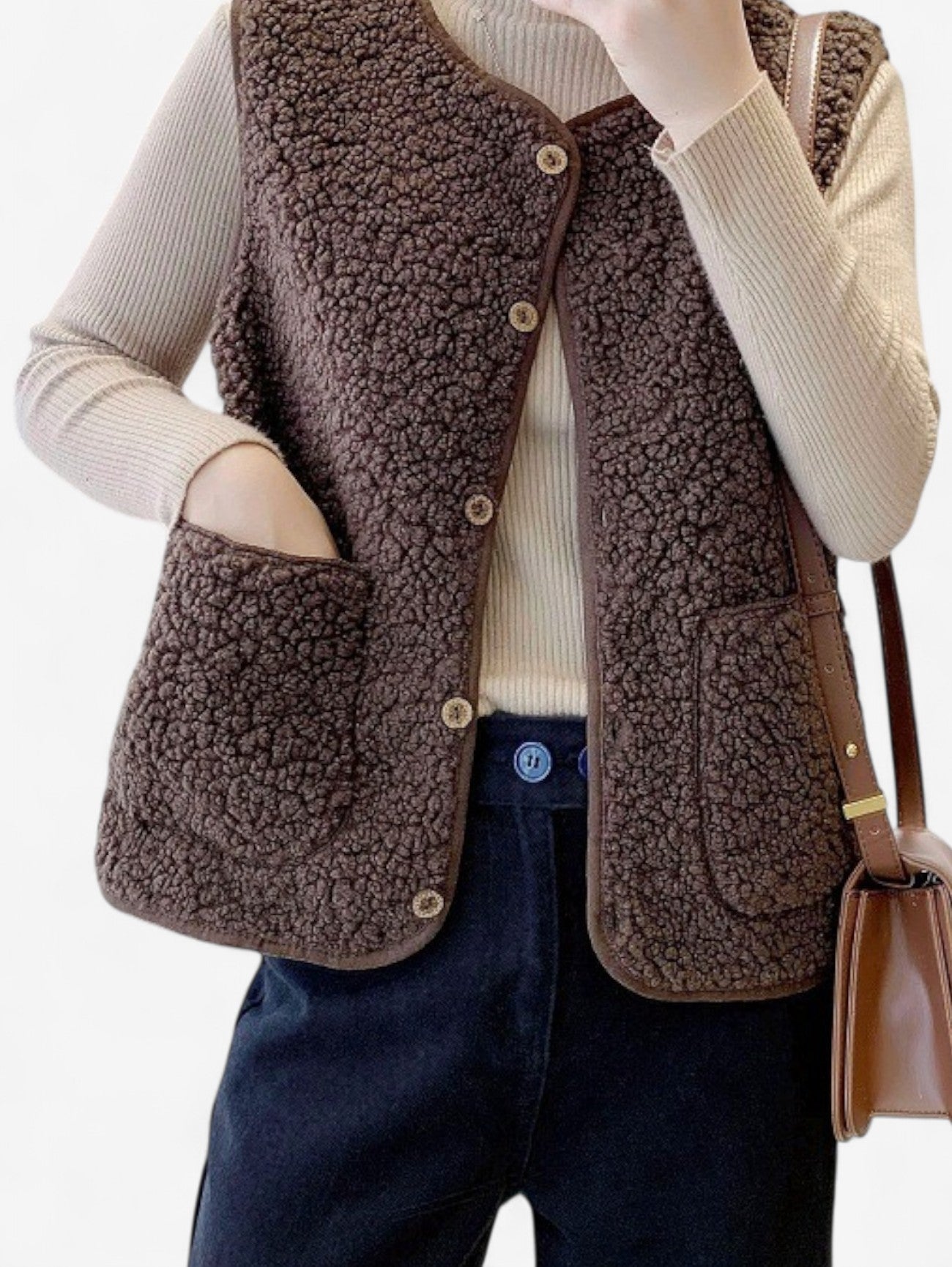 Women's Sleeveless Button Down Gilet Vest | Women | Lightweight Fabric Blend | Layering Waistcoat | Steven & Levon