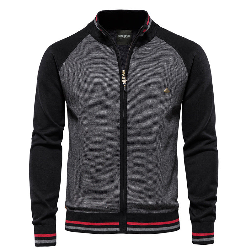 Men's Zip Knit Cardigan | Men | Soft Knit Fabric | Stand Collar | Full Zip | Smart Casual Layer | Steven & Levon