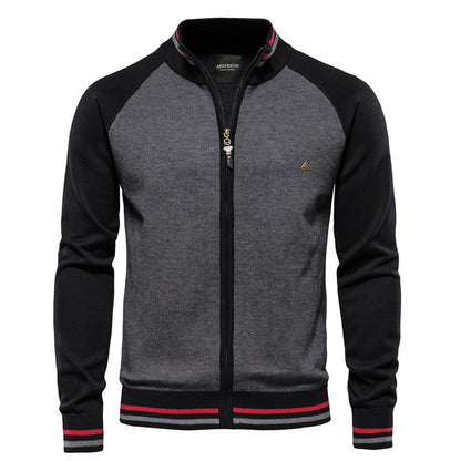 Men's Zip Knit Cardigan | Men | Soft Knit Fabric | Stand Collar | Full Zip | Smart Casual Layer | Steven & Levon