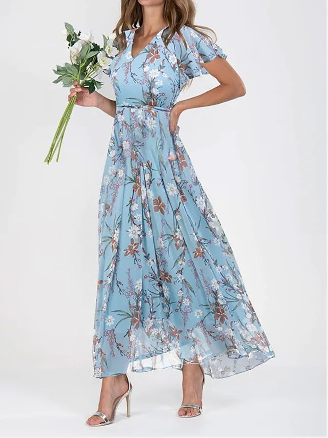 Floral Summer Maxi Dress | Women | Lightweight Boho Holiday Dress | Sleeveless Flowing Fit | Steven & Levon