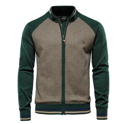 Men's Zip Knit Cardigan | Men | Soft Knit Fabric | Stand Collar | Full Zip | Smart Casual Layer | Steven & Levon