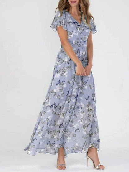 Floral Summer Maxi Dress | Women | Lightweight Boho Holiday Dress | Sleeveless Flowing Fit | Steven & Levon