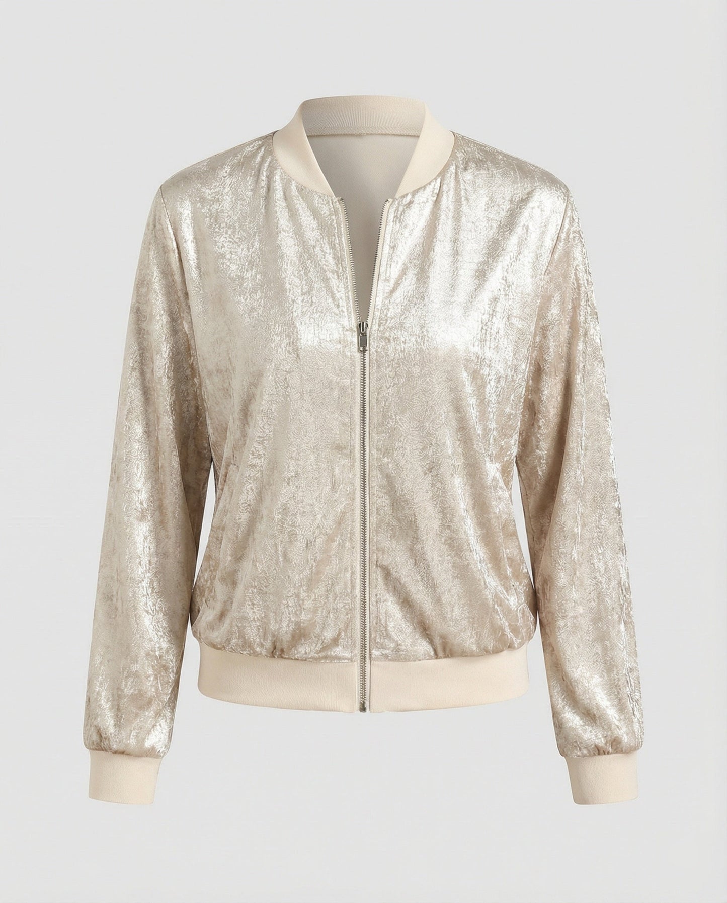 Shiny Bomber Jacket | Women | Zip Front | Lightweight Outerwear | Steven & Levon