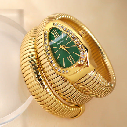 Snake Watch | Women's Quartz Watch | Bracelet Watch | Elegant Fashion Timepiece | Stainless Steel Design | Steven & Levon