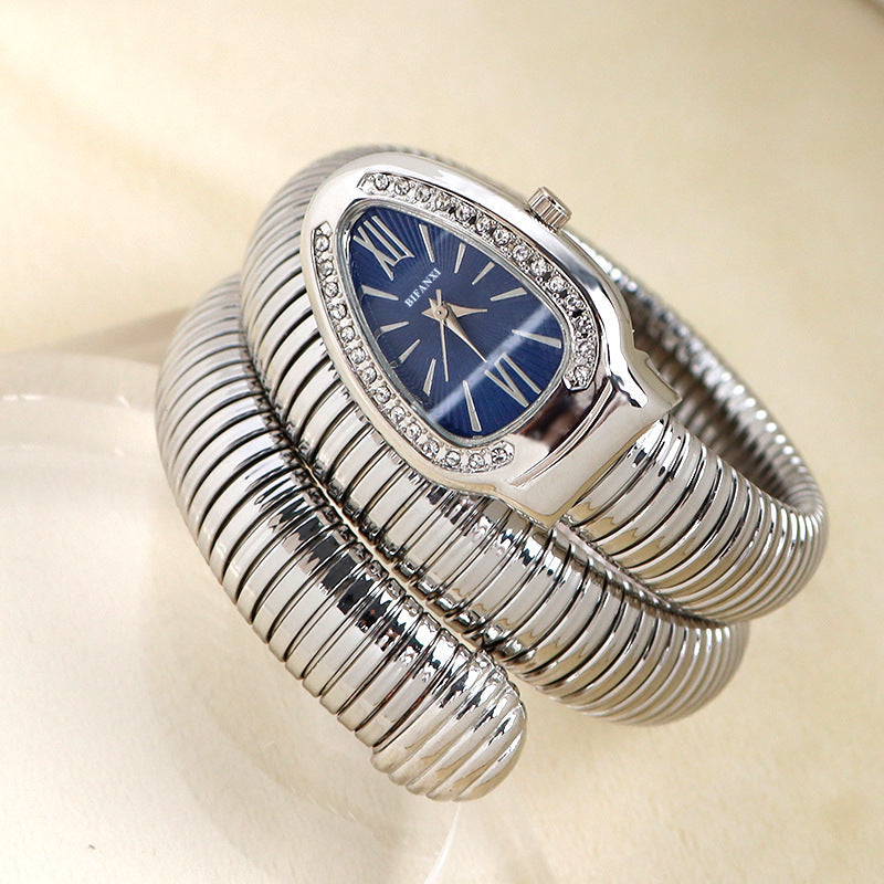 Snake Watch | Women's Quartz Watch | Bracelet Watch | Elegant Fashion Timepiece | Stainless Steel Design | Steven & Levon