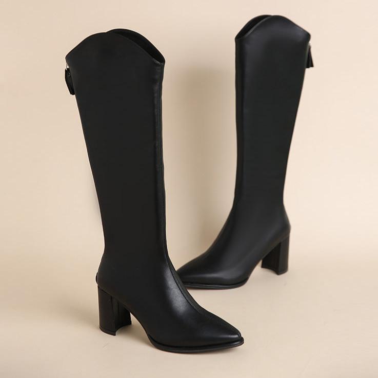 Women's Block Heel Knee High Boots | Pointed Toe | Pull-On Tall Boots | Steven & Levon
