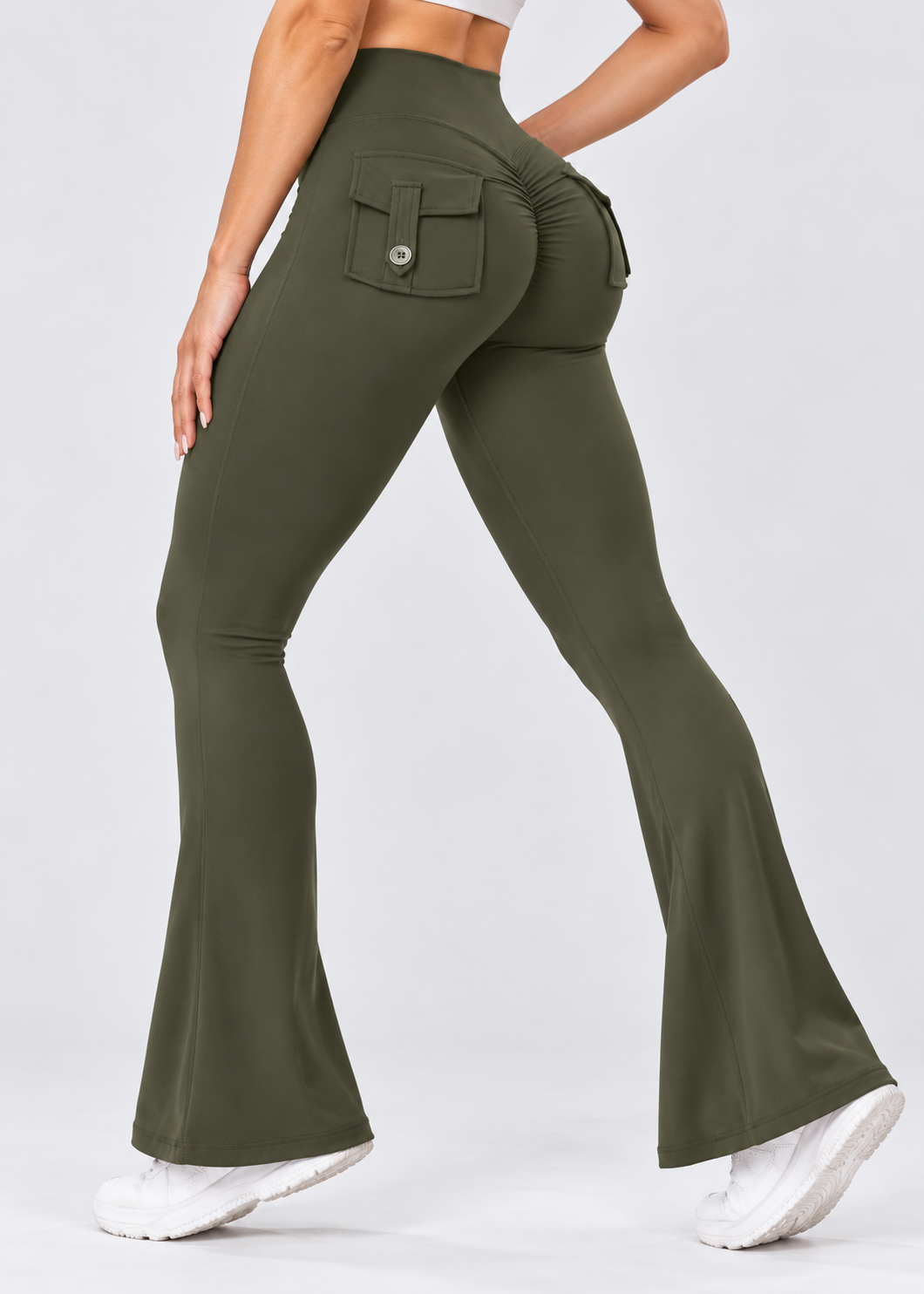 Women's Wide Leg Yoga Trousers | Stretch Compression Fit | Straight Side Pockets | Steven & Levon
