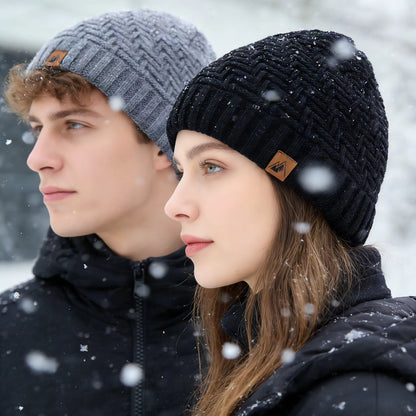 Winter Beanie | Unisex Warm Knitted Plush Fur Lined Hat for Outdoor Sports | Steven & Levon