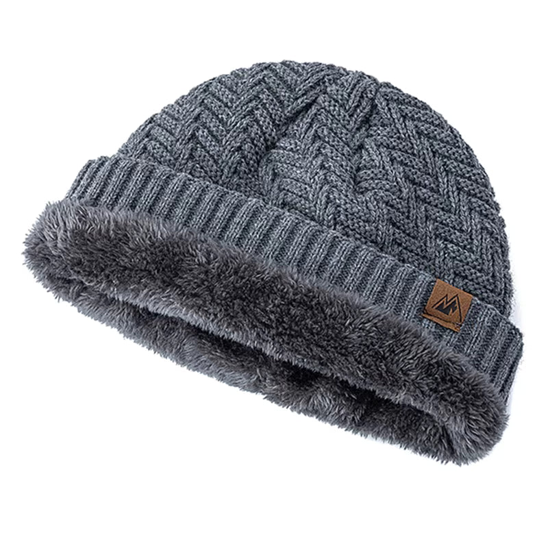 Winter Beanie | Unisex Warm Knitted Plush Fur Lined Hat for Outdoor Sports | Steven & Levon