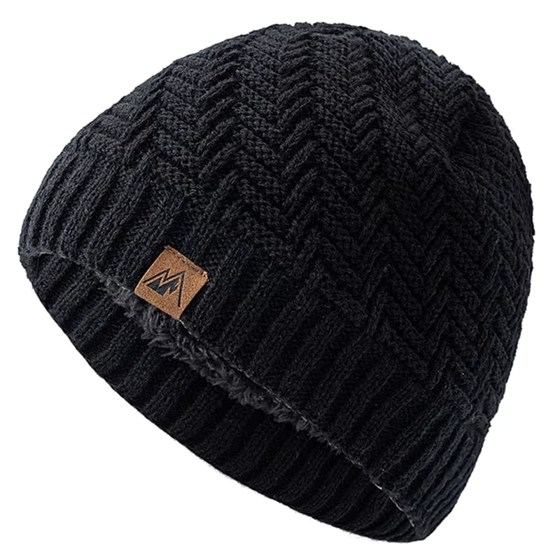 Winter Beanie | Unisex Warm Knitted Plush Fur Lined Hat for Outdoor Sports | Steven & Levon