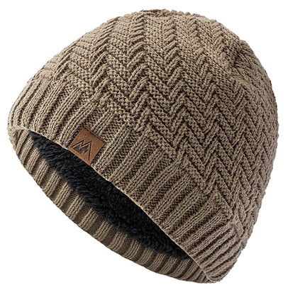 Winter Beanie | Unisex Warm Knitted Plush Fur Lined Hat for Outdoor Sports | Steven & Levon