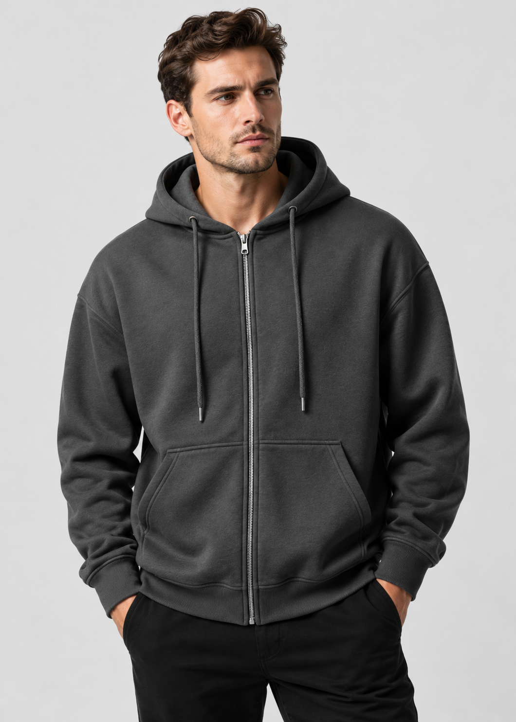 Men's Loose Fit Zip-Up Hoodie | Casual Hooded Sweatshirt | Everyday Wear | Steven & Levon
