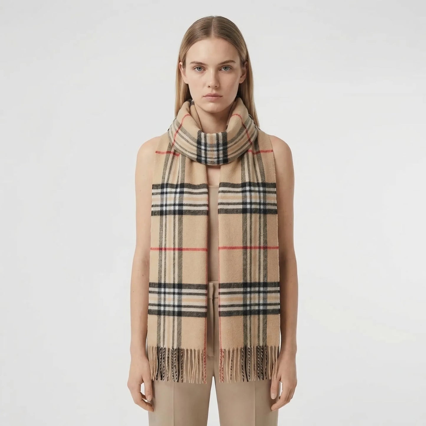Plaidora - Classic Plaid Fringe Winter Scarf  Winter Neck Warmth