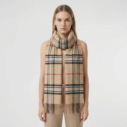 Plaidora - Classic Plaid Fringe Winter Scarf  Winter Neck Warmth