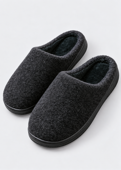 Men's Winter Platform Slippers | Short Plush Insole | TPR Sole Indoor House Shoes | Steven & Levon