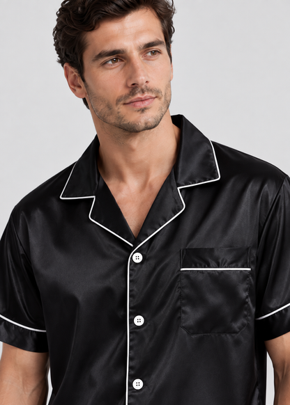 Men's Sleepwear | Short Sleeve Pajama | Elastic Shorts | Summer | Steven & Levon