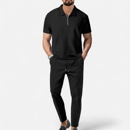 Men’s Polo Shirt & Trouser Set | Men | Soft Breathable Fabric | Casual Comfort Co-Ord Outfit | Relaxed Fit | Steven & Levon