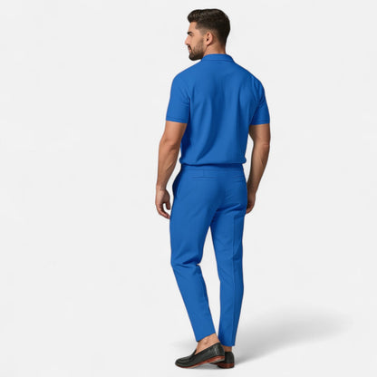 Men’s Polo Shirt & Trouser Set | Men | Soft Breathable Fabric | Casual Comfort Co-Ord Outfit | Relaxed Fit | Steven & Levon