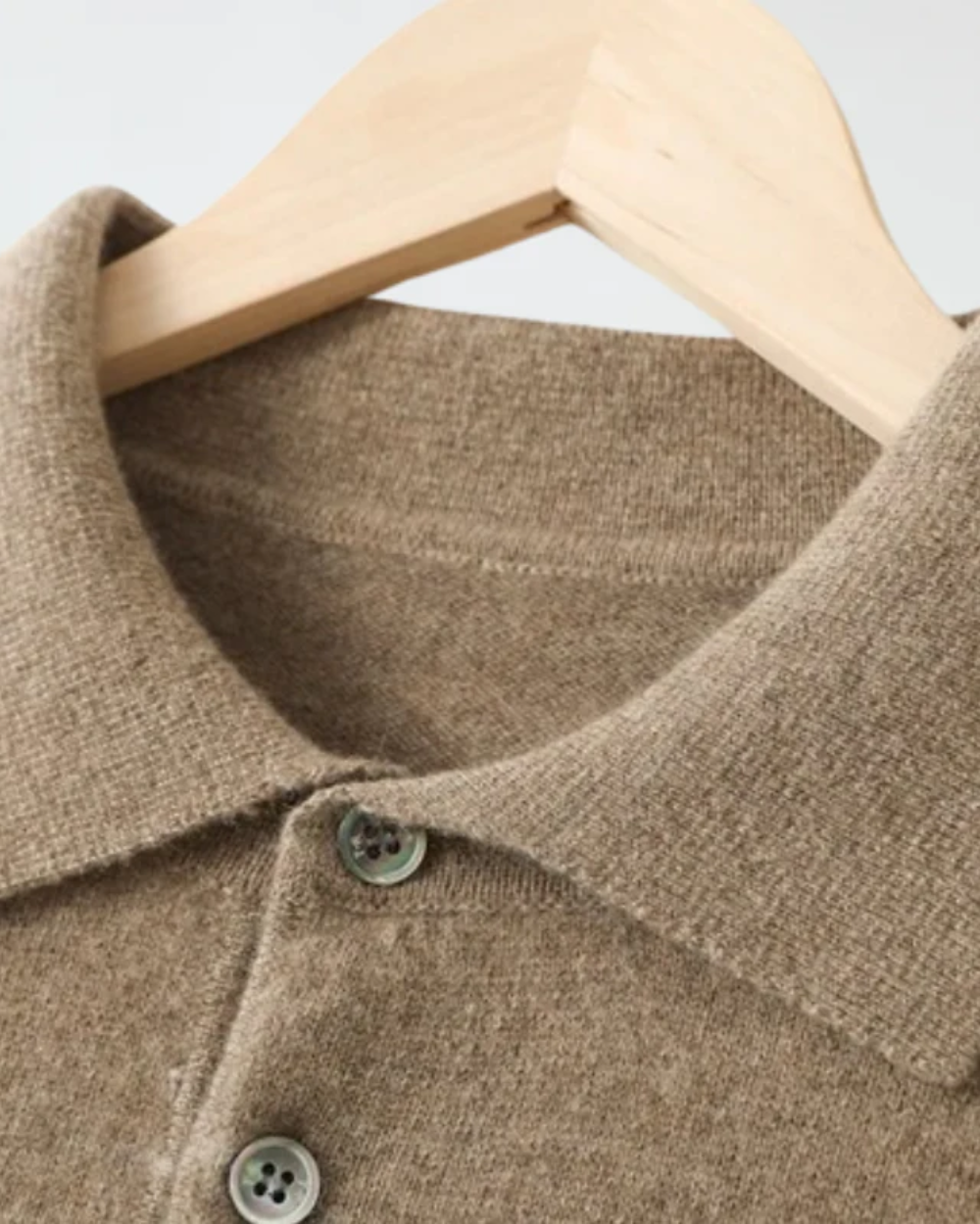 Men's Wool Knit Polo Sweater | Long Sleeve | Soft Knit | Warm Casual Style | Steven & Levon