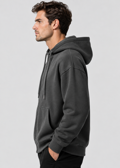 Men's Loose Fit Zip-Up Hoodie | Casual Hooded Sweatshirt | Everyday Wear | Steven & Levon