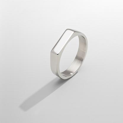 Rectangle Signet Ring | Gold, Silver or Black | Unisex | Stainless Steel | Polished Finish | Steven & Levon