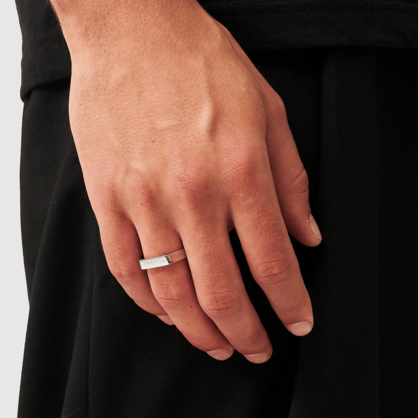 Rectangle Signet Ring | Gold, Silver or Black | Unisex | Stainless Steel | Polished Finish | Steven & Levon