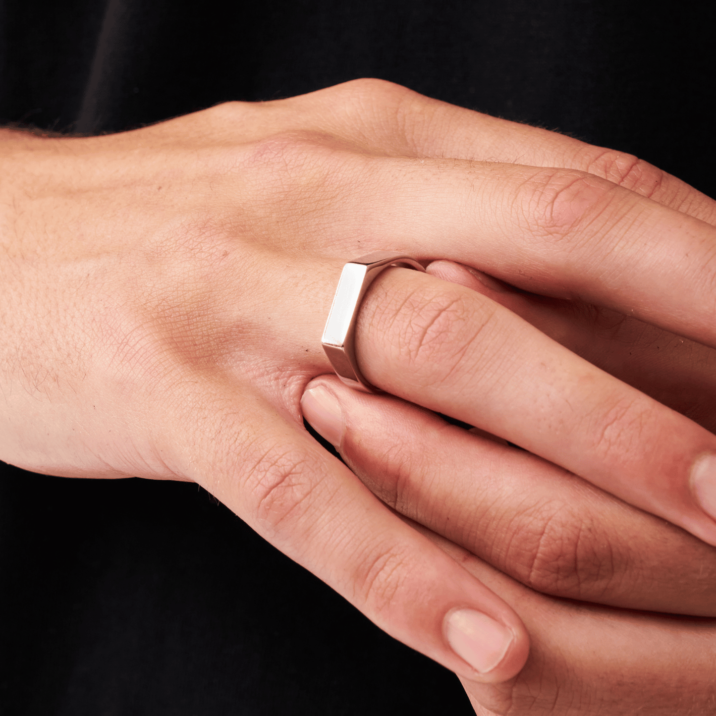 Rectangle Signet Ring | Gold, Silver or Black | Unisex | Stainless Steel | Polished Finish | Steven & Levon