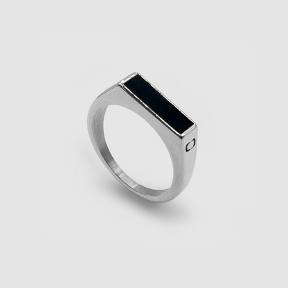 Rectangle Stone Ring | Gold or Silver | Unisex | Stainless Steel | Rectangular Stone | Classic Style | Steven & Levon