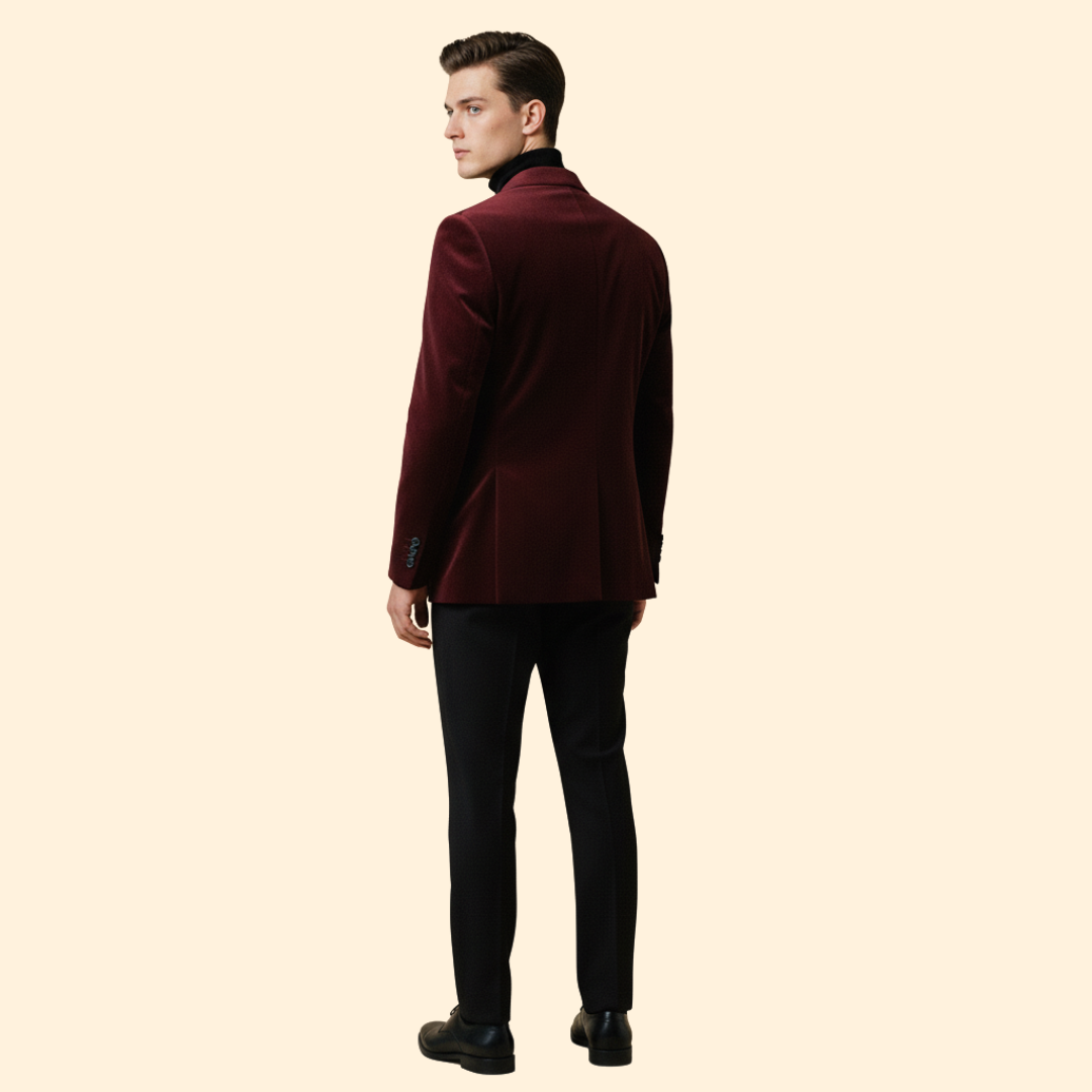 Men's Velvet Blazer | Refined Evening Jacket | Tailored Style | Steven & Levon