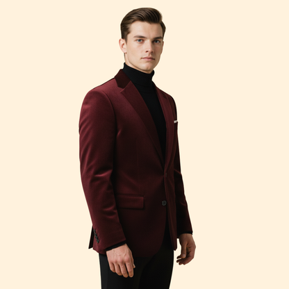 Men's Velvet Blazer | Refined Evening Jacket | Tailored Style | Steven & Levon