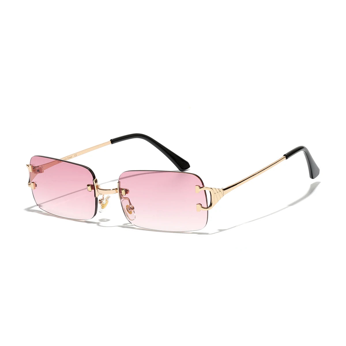 Rimless Square Sunglasses | Unisex | UV400 Metal Frame Eyewear | Lightweight Designer Shades | Steven & Levon