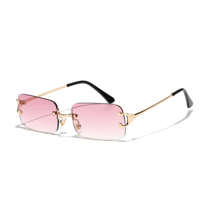 Rimless Square Sunglasses | Unisex | UV400 Metal Frame Eyewear | Lightweight Designer Shades | Steven & Levon