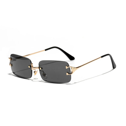 Rimless Square Sunglasses | Unisex | UV400 Metal Frame Eyewear | Lightweight Designer Shades | Steven & Levon