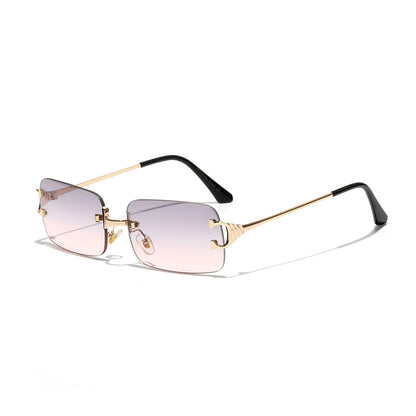 Rimless Square Sunglasses | Unisex | UV400 Metal Frame Eyewear | Lightweight Designer Shades | Steven & Levon