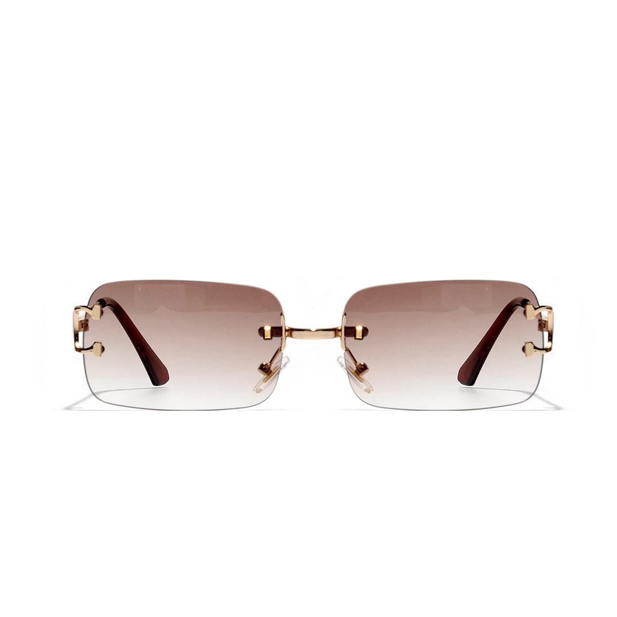 Rimless Square Sunglasses | Unisex | UV400 Metal Frame Eyewear | Lightweight Designer Shades | Steven & Levon