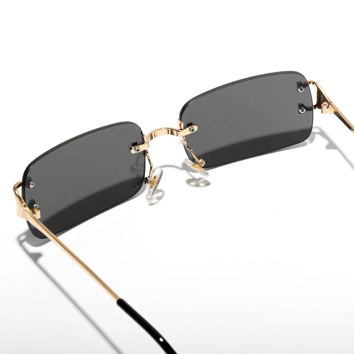 Rimless Square Sunglasses | Unisex | UV400 Metal Frame Eyewear | Lightweight Designer Shades | Steven & Levon