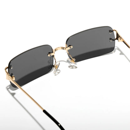 Rimless Square Sunglasses | Unisex | UV400 Metal Frame Eyewear | Lightweight Designer Shades | Steven & Levon