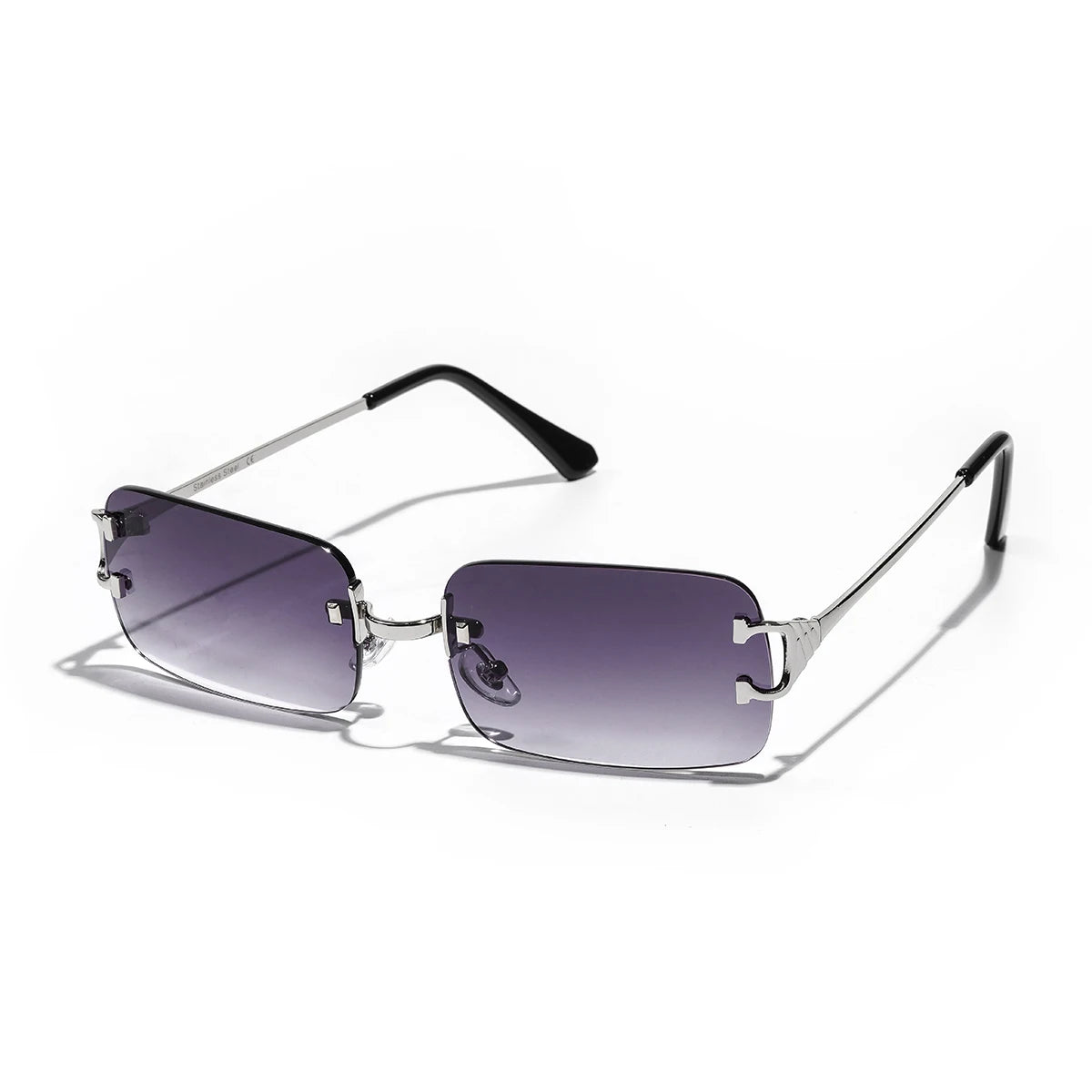 Rimless Square Sunglasses | Unisex | UV400 Metal Frame Eyewear | Lightweight Designer Shades | Steven & Levon