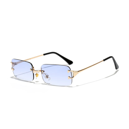 Rimless Square Sunglasses | Unisex | UV400 Metal Frame Eyewear | Lightweight Designer Shades | Steven & Levon