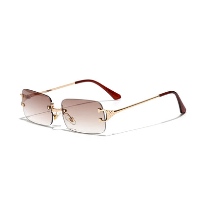 Rimless Square Sunglasses | Unisex | UV400 Metal Frame Eyewear | Lightweight Designer Shades | Steven & Levon
