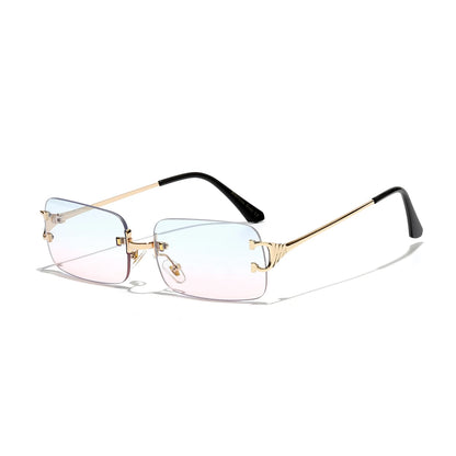 Rimless Square Sunglasses | Unisex | UV400 Metal Frame Eyewear | Lightweight Designer Shades | Steven & Levon