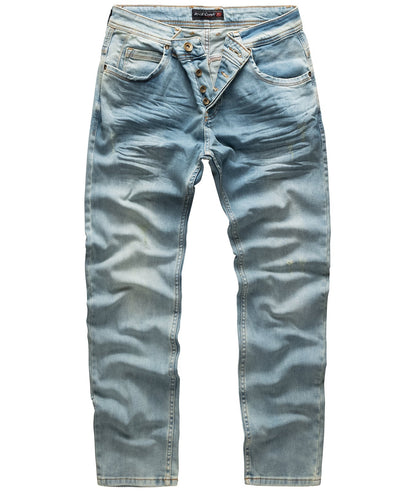 Men's Regular Fit Jeans | Light Blue Denim | Men | Classic Straight Leg | Everyday Casual Wear | Steven & Levon