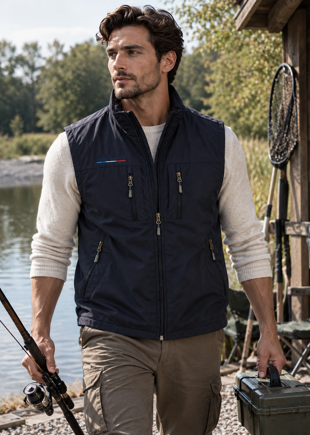 Men's Breathable Cargo Bodywarmer Vest | Utility Gilet | Multi-Pocket | Lightweight | Steven & Levon