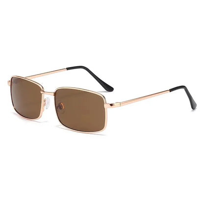 Rectangular Polarized Sunglasses | Unisex | UV400 Night Driving Eyewear | Metal Frame Yellow Lens Shades | Steven & Levon