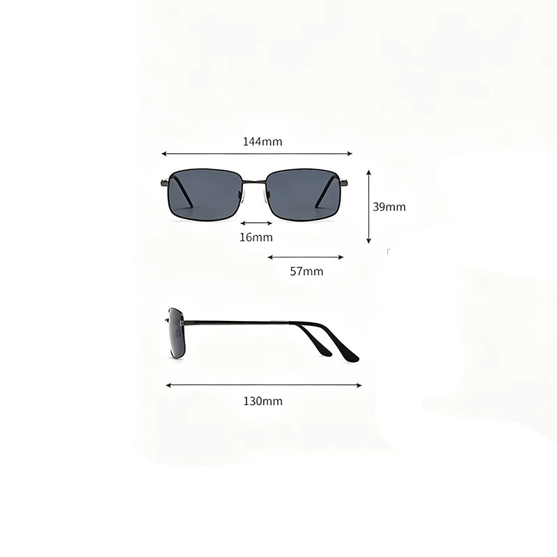 Rectangular Polarized Sunglasses | Unisex | UV400 Night Driving Eyewear | Metal Frame Yellow Lens Shades | Steven & Levon