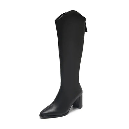 Women's Block Heel Knee High Boots | Pointed Toe | Pull-On Tall Boots | Steven & Levon