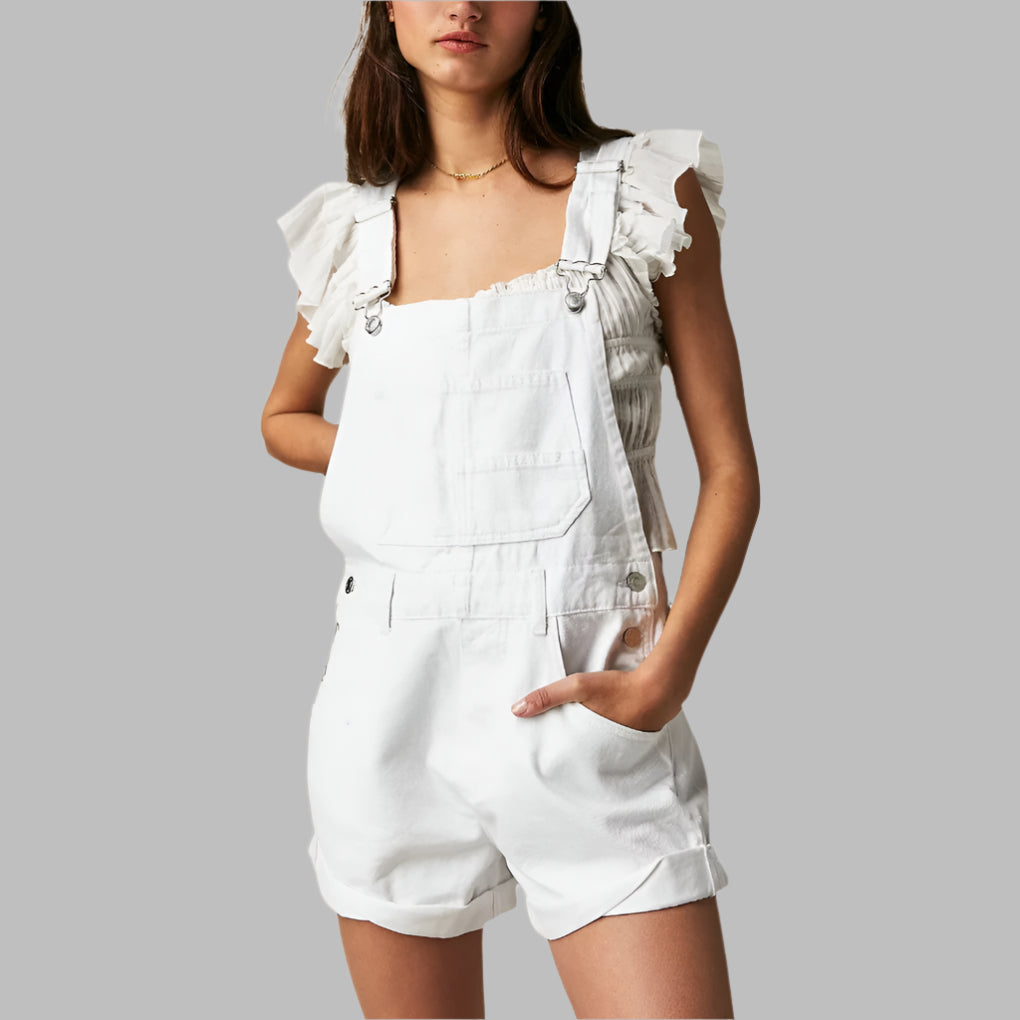 Sleeveless Denim Jumpsuit | Women | Denim | Sleeveless Relaxed Fit One-Piece | Casual Everyday Wear | Steven & Levon