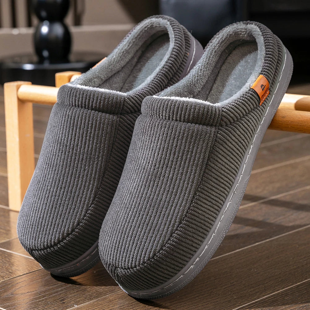 Men's Corduroy Slippers | Memory Foam Insole | Non Slip TPR Sole House Shoes | Steven & Levon