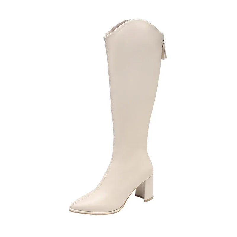 Women's Block Heel Knee High Boots | Pointed Toe | Pull-On Tall Boots | Steven & Levon